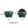 NOVOGRATZ (UK) Asher 22in Fire Pit Dark Green