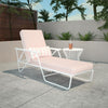 NOVOGRATZ (UK) Connie Outdoor Sun Lounger White and Rosewater