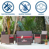 COSCO (UK) Malmo 4PC Patio Set Brown with Red Cushions