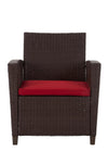 COSCO (UK) Malmo 4PC Patio Set Brown with Red Cushions