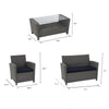 COSCO (US) 4 PC Malmo Patio Set w/cushions Navy/Grey