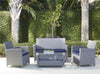 COSCO (US) 4 PC Malmo Patio Set w/cushions Navy/Grey